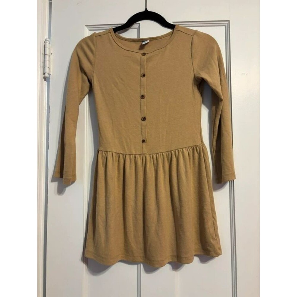 Old Navy Girls Brown Short Sleeve Tiered Casual Dress Size Medium (8)